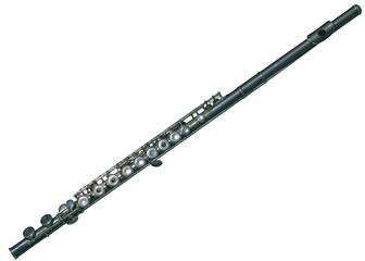 Transverse flute or side-blown without background	