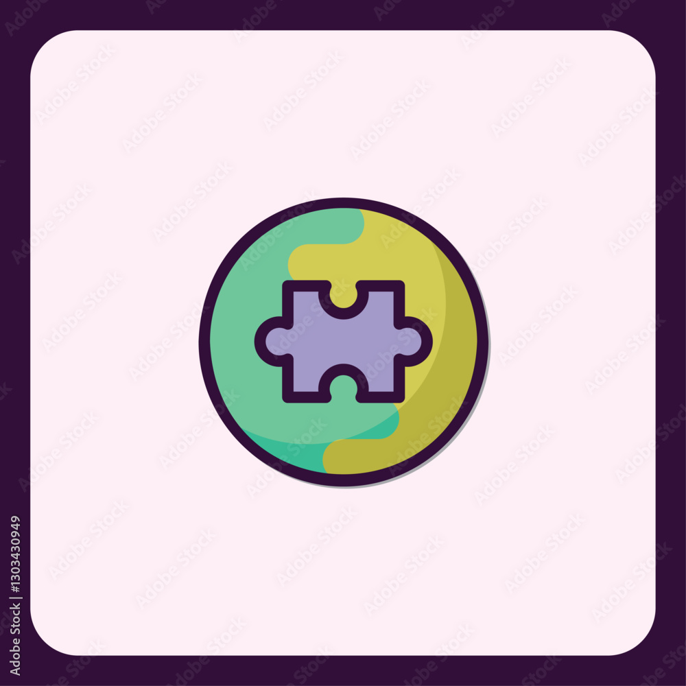 Poster concept of global unity teamwork and shared puzzle solution icon graphic