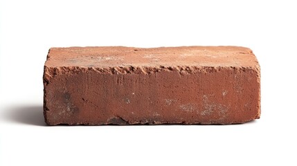 Single red brick on white background (4)