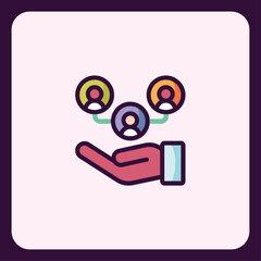 Abstract concept showcasing team management with connection between people