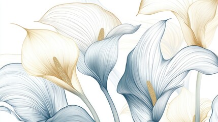 Delicate Calla Lilies, Abstract Floral Design