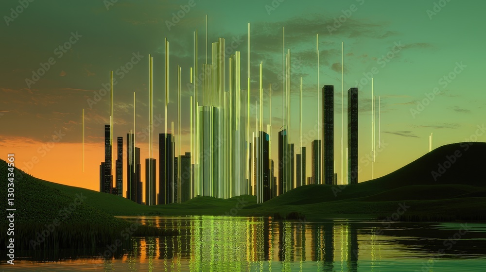 Poster ai-driven neural network predicting weather patterns with dynamic data visualization.