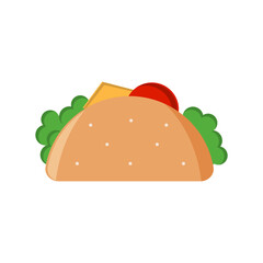 hot dogs, hamburgers, tacos labels, badges and design elements