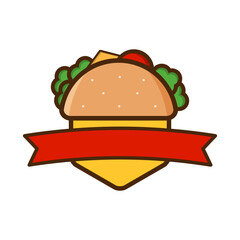 hot dogs, hamburgers, tacos labels, badges and design elements