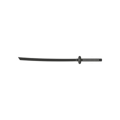katana sword. Samurai and ninja weapon in retro style. Crossed samurai swords collection. Ninja shurikens.