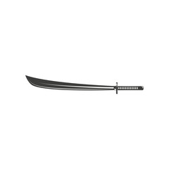 katana sword. Samurai and ninja weapon in retro style. Crossed samurai swords collection. Ninja shurikens.