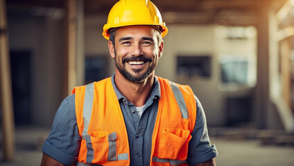 A Cheerful Builder or Construction Worker Enjoying Their Workday