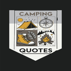 Camping set vector art illustration.