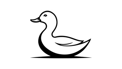 simple black silhouette of a duck vector illustration