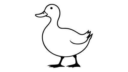 cartoon duck outline shape vector illustration