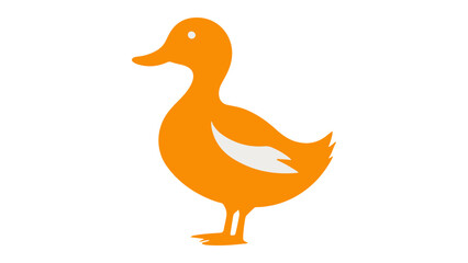 duck cartoon yellow shape isolated on white