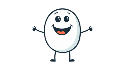 cute white character with smile on face and hands ready for a hug