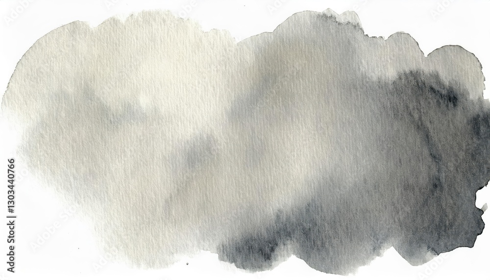 Poster soft grayscale watercolor texture with abstract cloudy gradient, minimalistic artistic background for design and branding