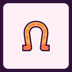 Stylized horseshoe emblem representing good fortune and positive symbol