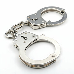 Photo of a pair of handcuffs isolated