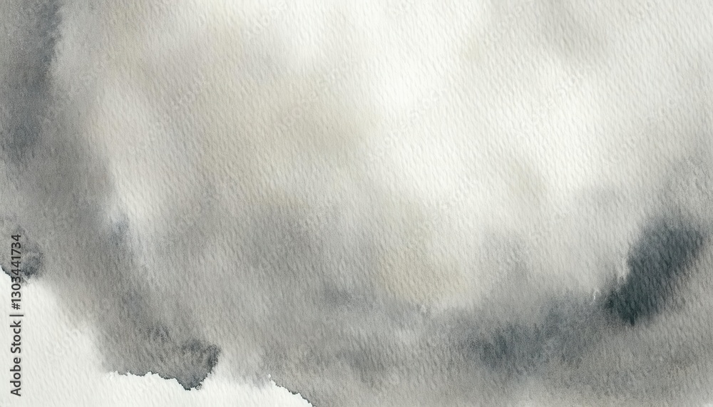 Aufkleber soft grayscale watercolor texture with abstract cloudy gradient, minimalistic artistic background for design and branding