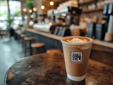 Coffee art on table in cozy cafe interior - Powered by Adobe