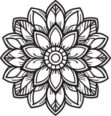 Stylish Black Mandala Design Vector 