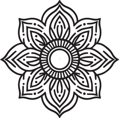 Stylish Black Mandala Design Vector 