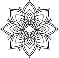 Stylish Black Mandala Design Vector 