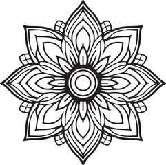 Stylish Black Mandala Design Vector 