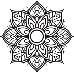 Stylish Black Mandala Design Vector 