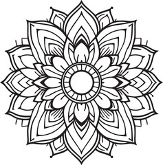 Stylish Black Mandala Design Vector 