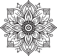 Stylish Black Mandala Design Vector 