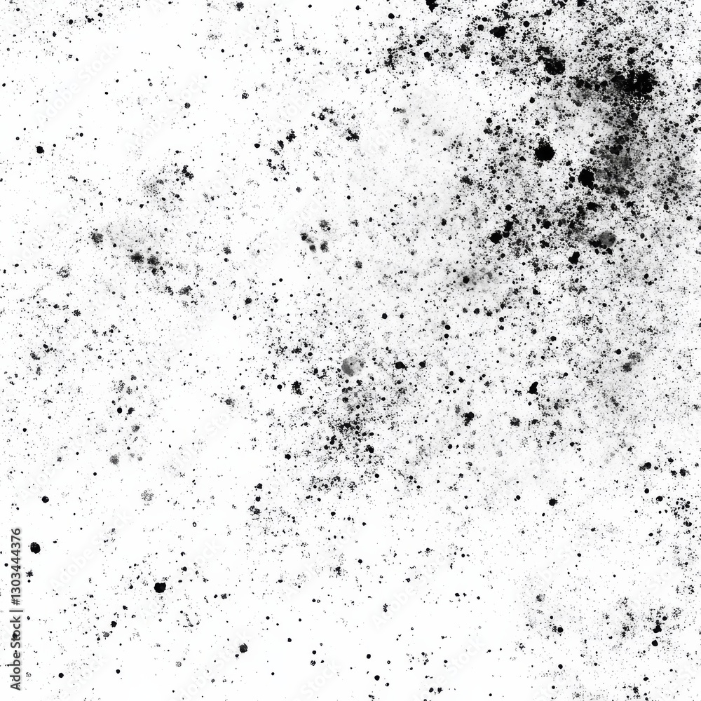 Poster Grungy White Background with Black Spots and Splatters: A Texture of Imperfection and Unique Patterns