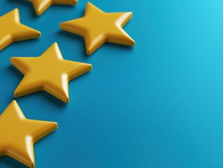 Fototapeta premium Yellow Stars on Blue Background for Creative Design Projects
