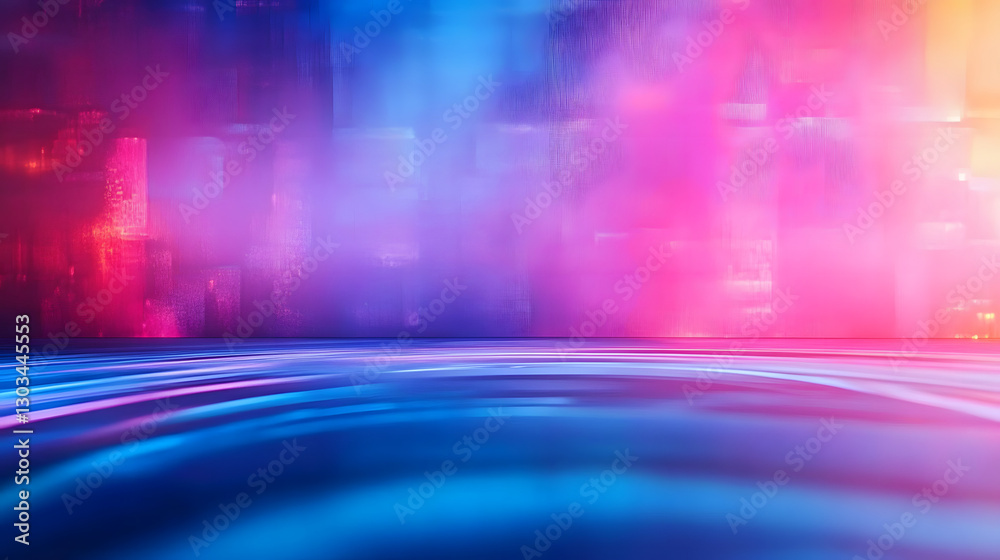 Wall mural pink blue abstract background broadcasting studio with gradient light gradient glow background