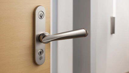 A Chic Modern Door Handle with Keyhole Lock for Stylish Spaces