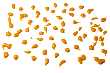 Yellow sauce splashes as a background.