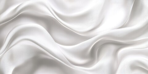Fototapeta premium Elegant flowing white silk fabric texture with smooth waves and soft shadows creating a luxurious and tranquil atmosphere for design use