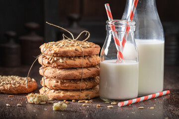 Traditionally sunflower seed cookies as a breakfast snack.