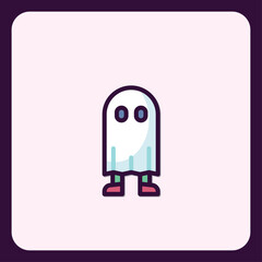 Whimsical icon of a cute and colorful ghost character design