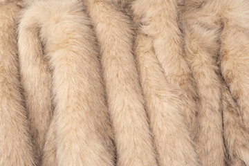 Texture of faux fur as a background, top view.