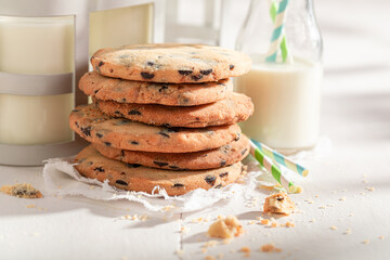 Homemade vanilla cookies made of flour and cocoa.