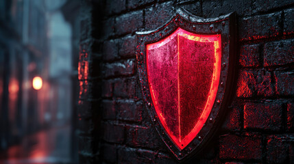 Fototapeta premium Visual representation of advanced post-quantum cryptography showcasing glowing encryption shields against quantum cyber threats in a futuristic environment