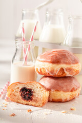 Sweet doughnuts as dessert for Fat Thursday.