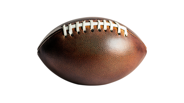 American football ball isolated on black background