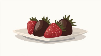 Chocolate-Covered Strawberries on Plate. (5)