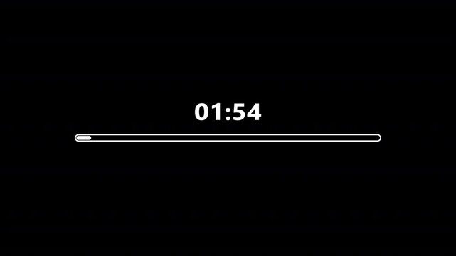 2 minutes progress countdown, two minute timer countdown animation, animation on two minutes progress countdown on a transparent background.	