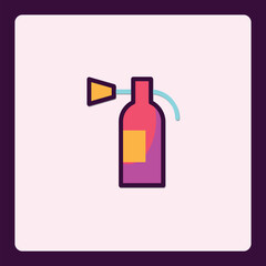 Vibrant fire extinguisher graphic icon for safety awareness campaign
