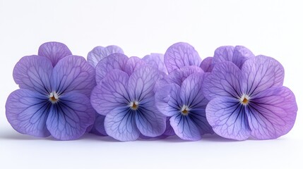 Obraz premium A bouquet of purple flowers arranged on a clean white surface