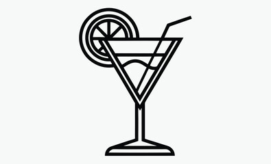 Cocktail icon, cocktail silhouette 