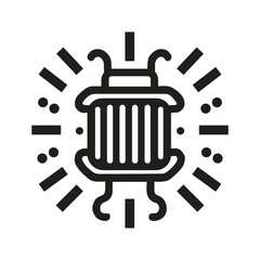 A detailed inductor icon, ideal for electronics diagrams, educational materials, or engineering projects