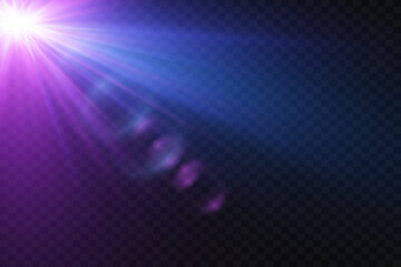 Magic flash of star and lens light rays, spark explosion, line effect.