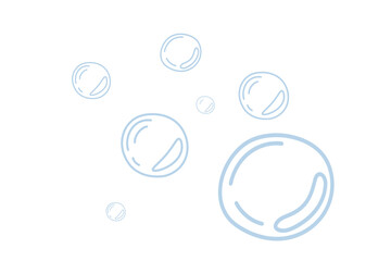 Soap or air bubbles in flat style. Simple isolated illustration