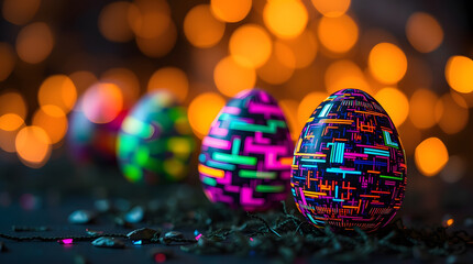Fototapeta premium Easter celebrates renewal with egg hunts, bunnies, and family gatherings. Religious themes highlight Jesus’ resurrection, the cross, and hope.